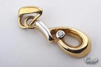 Anhänger 375er Bicolor Gold GG/WG Kristall Solitär Top # - Bild 1 von 4