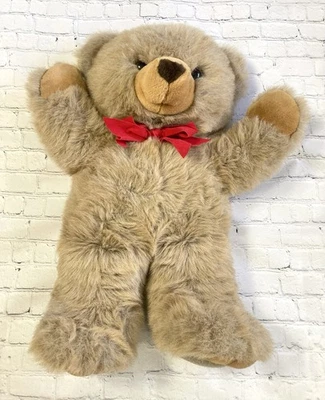 Vtg 24" Brown Teddy Bear Red Bowtie Plush Stuffed The JCPenney Collection 1995 - Image 1 of 4