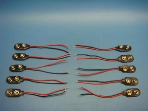 (10) CONNETTORE BATTERIA 9V 9 VOLT TIPO I CLIP A SCATTO SPINA CAVO VENDITORE USA - Foto 1 di 2