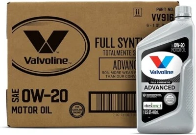 Valvoline Advanced Full Synthetic SAE 0W-20 Motor Oil 1 QT, Case of 6 - Image 1 of 3
