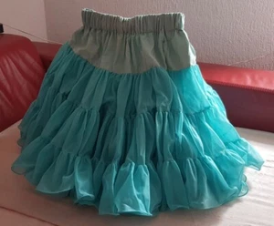 Petticoat Unterrock Rockabilly Röcke Swing Tanzen Kleid Handgeschneidert Türkis - Bild 1 von 8