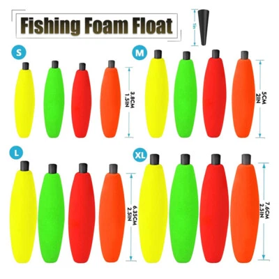 10/30 peças de pesca peg flutuante espuma charuto slip bobbers peixe-gato pesca rolhas crappie - Imagem 1 de 4