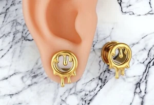 Dripping Rivulets Tunnels - Gold, Silver, Rose, Gauges, Stretchers, Ear Plugs - Picture 1 of 9