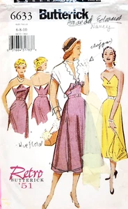 1950's Ladies Dress Retro Sz: 6-10 sleeveless dress with Bolero Butterick #6633 - Picture 1 of 6