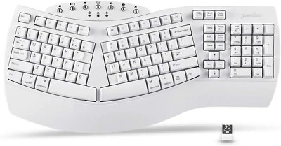 Perixx Periboard-612 Wireless Ergonomic Split Keyboard, US English - White - Image 1 of 4