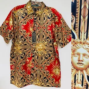 BAROCK GOLD einzigartig neu mit Etikett tragbare Kunst MEDUSA Status ITALIENISCHER Stil SHIRT Medium - Bild 1 von 11
