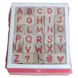 HORIZON GROUP USA ~ ALPHABET STAMP SET~ WOOD MOUNTED RUBBER STAMPS ~ NEW - Picture 1 of 2