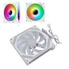 (Reverse White)140Mm Argb Chassis Fan 12V Dc 4Pin Synchronized Light Pc Cooling