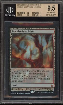 Magic the Gathering MTG Bloodstained Mire Zendikar Expeditions Foil #18 BGS 9.5 - Image 1 of 2