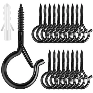 25 PCS Screw-in Hooks for Outdoor String Lights Q Hangers String Light Hooks ... - Picture 1 of 9