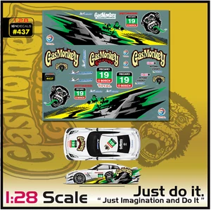 M o n k e y Team Water Slide Decal White Toner 1/28 RC Model Dicast Hot! #437 - Picture 1 of 5