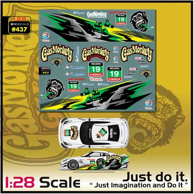 M o n k e y  Team Water Slide Decal White Toner  1/28 RC Model Dicast Hot! #437 - Image 1 of 4