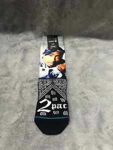 Stance 2pac blue and black mid calf socks size men’s 6-8.5 women’s 8-10.5 - Picture 1 of 3