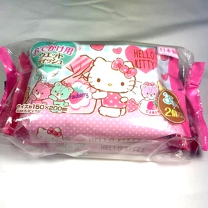 SANRIO Hello Kitty Picnic Hand Wet Wipes 2packs×35sheets 5.9"×7.9" Made in Japan - Picture 1 of 3