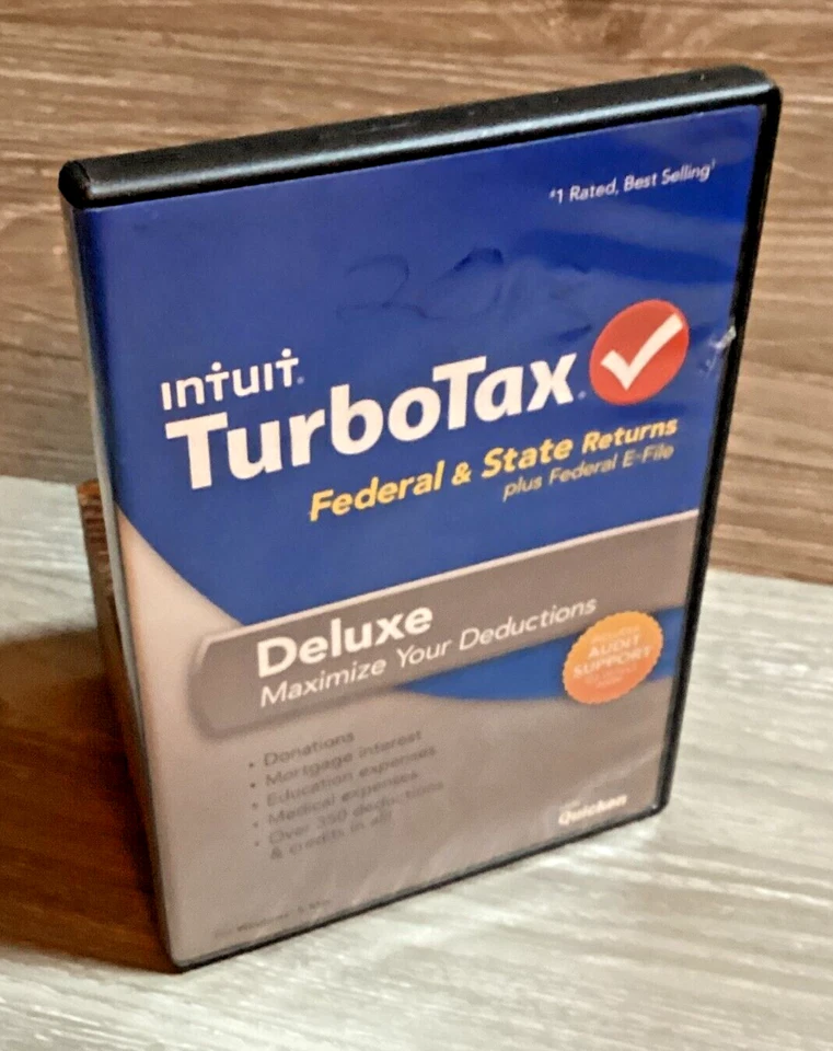 2013 TurboTax Deluxe Federal + State Maximize Deductions Case and CD Back Taxes - Image 1 of 4