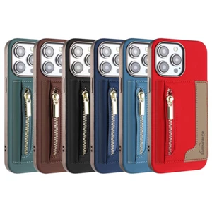 Passend für iPhone 13 12 11 15 14 16 Pro Max PU Leder Handytasche mit Magnet  - Picture 1 of 68
