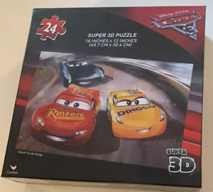 Disney Pixar Cars 3 Saetta McQueen Auto da Corsa Super 3D Puzzle 24 Pezzi Nuovo - Foto 1 di 4