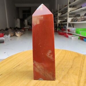 450g Natural Rare Red Agate Crystal Obelisk Quartz Tower Point Healing