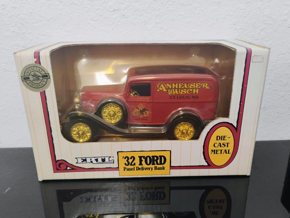 Vintage 1991 Diecast Model '32 Ford Panel Delivery Bank Anheuser Busch - Image 1 of 4