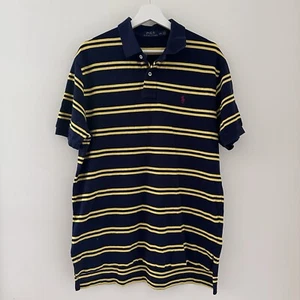 Polo Ralph Lauren Mens Striped Blue / Yellow Short Sleeve Polo Shirt - Size Lge - Picture 1 of 9