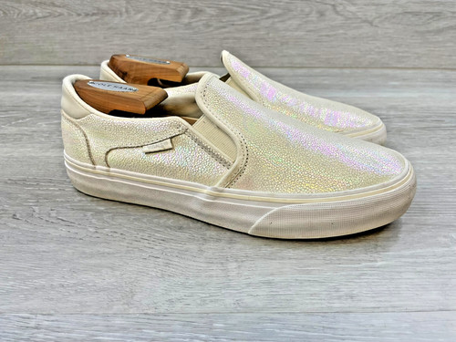 Vans Asher Deluxe sneaker da donna skateboard 8 scarpe da ginnastica piatte bianche