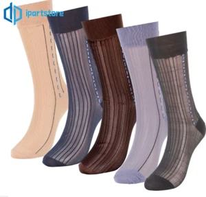 5/10 Pairs Men Ultra Thin Dress Silk Sheer Business Soft Nylon Work Socks 7-11 - Picture 1 of 12