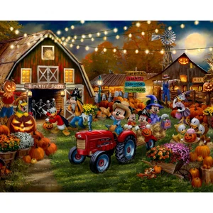 Mickey & Minnie Pumpkin Festival Panel 35in x 44in Disney Dreams - Picture 1 of 5