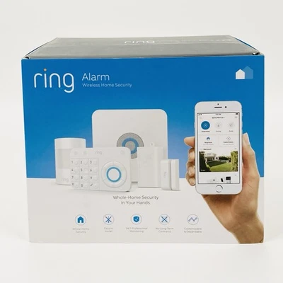 RING Alarm Wireless Home Or Office Security Kit 5-Piece White 4K11S70EN0 NEW - Image 1 of 4
