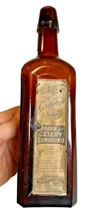 SELTENE antike 1890er Medizin mit Etikett Paine's Sellerie Verbindung BURLINGTON, VERMONT - Bild 1 von 21