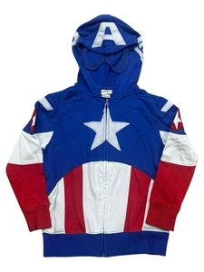 Marvel Captain America Boys Size S Small Full Zip Up Hoodie Sweatshirt Costume - Picture 1 of 6