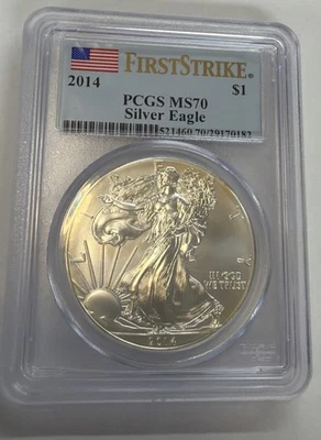 American Silver Eagle MS70 2014 $1 PCGS - First Strike Foto 1 de 3