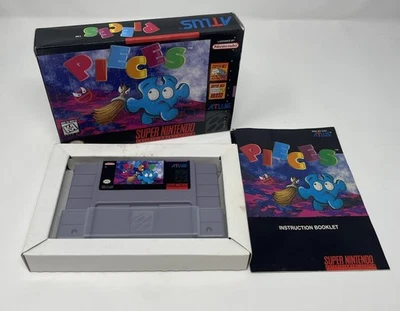 Pieces Super Nintendo SNES Complete CIB Tested Working W/ Manual, ATLUS - Image 1 of 4