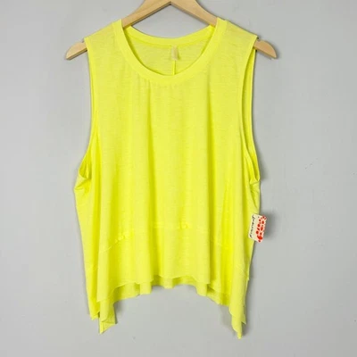 NUEVO Camiseta sin mangas Free People Movement Tempo iluminadora amarilla talla XL para mujer Foto 1 de 4
