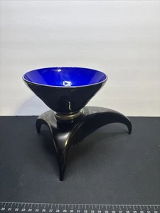 Art Glass USA David Wilson Hand Blown Tri Legged Bowl Vase Unique 1996 Vintage - Bild 1 von 7