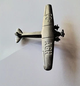 SABENA AIRLINES FOKKER Trimotor Airplane Pewter Model 1st Class Passenger Gift - Picture 1 of 4