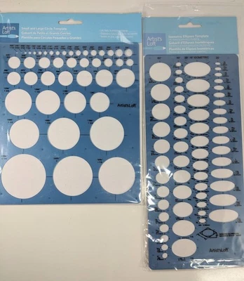 Lote de 2 plantillas de loft de artista círculos jumbo y óvalos isométricos Foto 1 de 4