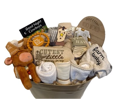 Pañal Unisex Bebé Bebé Pastel Animales de Granja, Vaqueros Rodeo Regalo Recién Nacido Regalo Foto 1 de 4