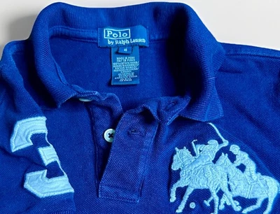 Camisa Polo Ralph Lauren Vintage Juvenil Pequeña 6 Azul Marino Blanco Doble Poni Manga #3 Foto 1 de 4