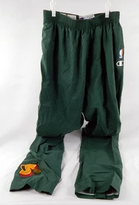 1990s Seattle SuperSonics #42 Game Used Green Warm Up Pants 42 731 - Picture 1 of 10