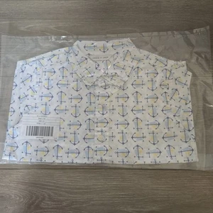 JANIE and JACK The Poplin Shirt Size 7 white anchor - Picture 1 of 3