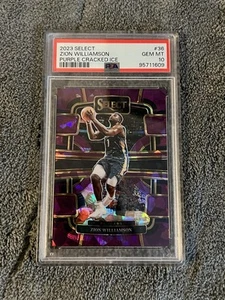 2023-24 PANINI SELECT ZION WILLIAMSON PÚRPURA HIELO AGRIETADO PRIZM/99. GEM 10 ** - Imagen 1 de 2