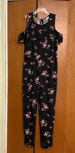 Joey B Junior Mädchen Cold-Shoulder Rüschen schwarz Punkte Blumen Overall Größe XLarge - Bild 1 von 10