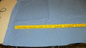Blue White Check Print Upholstery Fabric 1 Yard  F1241 - Picture 1 of 1
