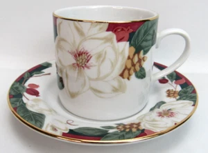MAGNOLIA Tienshan Fine China RETIRED CUP and UNTERTASSE New Old Stock - Bild 1 von 5