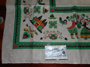Vintage PARISIAN PRINTS USA Pennsylvania Dutch LINEN Tablecloth Toaster Cover - Picture 1 of 10