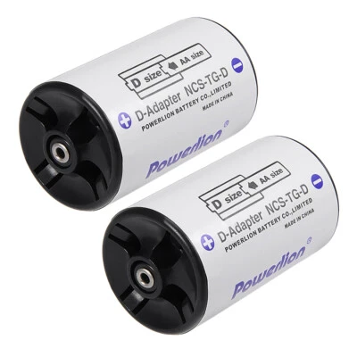 2 pcs AA to Size D Battery Adapters Converter Cases D-Adapter - Image 1 of 3