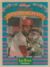 LOU BROCK 1991 KELLOGG'S SPORTS FLICS BASEBALL GREATS 3D