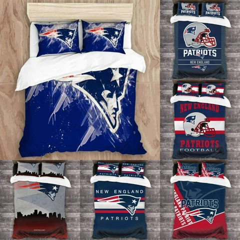 New England Patriots 3 PCS Bedding Set Pillowcases Quilt/Duvet/Comforter Cover Cover
