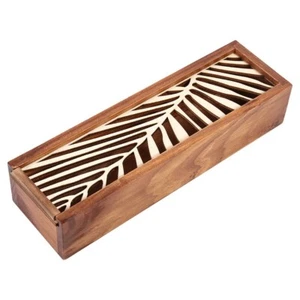 Wooden Pencil Case Box Desktop Stationery Storage Organiser School Office YZ - Picture 1 of 2