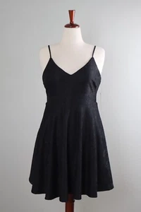 LULUS NWT $79 Floral Black A-Line V-Neck Lined Cami Tank Dress Size Large - Picture 1 of 6